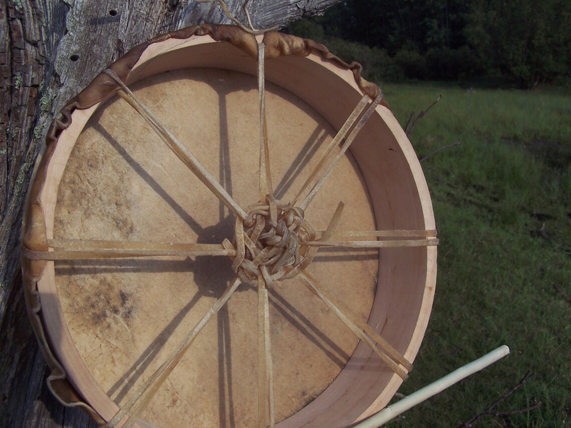 Authentic Buffalo hide hand drum 12 1/2 inches diameter Etsy