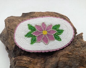 Beautiful Hand Beaded Hair Barrette - Ojibwe/Anishinaabe Beadwork - Free Shipping