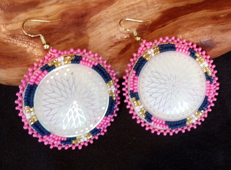 Hand Beaded Earrings Authentic Ojibwe Beadwork Etsy