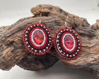 Hand Beaded Earrings: Anishinaabe/Ojibwe Beadwork
