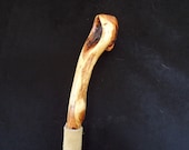 62 Inch Diamond Willow Hiking Stick -  Buffalo Suede Grip