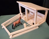 Toy Horse Stable and Corral - Solid wood - Free Shipping