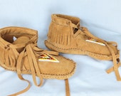 Hand Sewn and Beaded Leather Moccasins - Ojibwe/Anishinaabe Made - Free Shipping