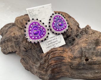 Heart Beaded Earrings - Free Shipping