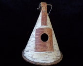 Authentic Vintage Birch Bark Teepee/Birdhouse Ornament- Anishinaabe/Ojibwe Made - Free Shipping