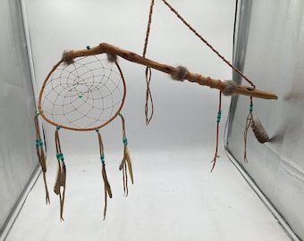 Anishinaabe Dreamcatcher & Diamond Willow Dance Stick - Anishinaabe/Ojibwe made - Free Shipping