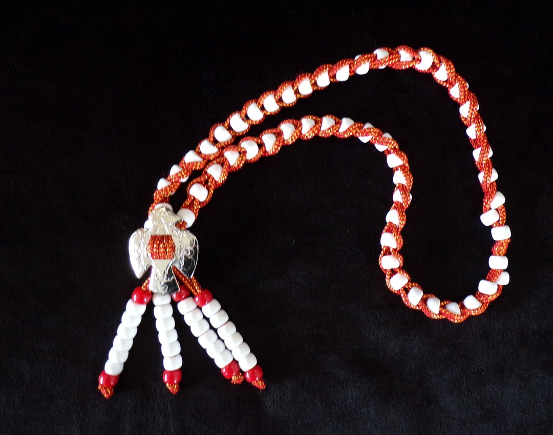 Hand Made Beaded Cord With Concho Neck Chain Indigenous Made Etsy