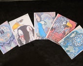 Original Art Ojibwe Notecards - Pack of 5 -  Artist David Edwards - Free Shipping