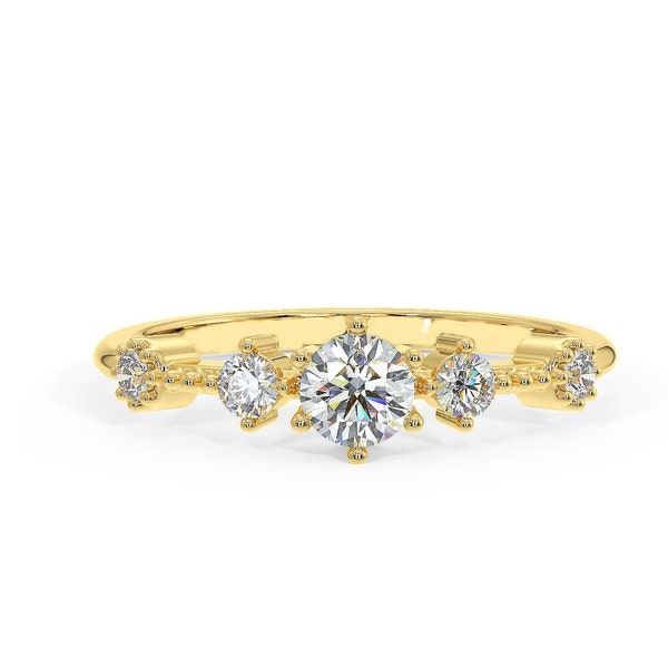 Lab Grown Diamond Engagement Ring: 0.30ctw Round Brilliant, 14k White Gold