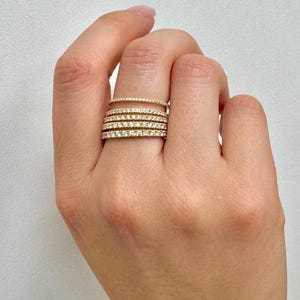 14k Solid Gold Genuine Diamond FULL Eternity Band Wedding Band Stack Ring For Women, Micro Pave Eternity Diamond Ring, Dainty Bridal Ring