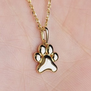14k Gold Dog Paw Necklace: Personalized Pet Jewelry