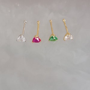 Heart Nose Stud, Gold Nose Stud, Nose Stud, Nose Stud 14k Gold, Nose Stud, Tiny Nose Ring, Heart Nose Studs, Nose jewelry