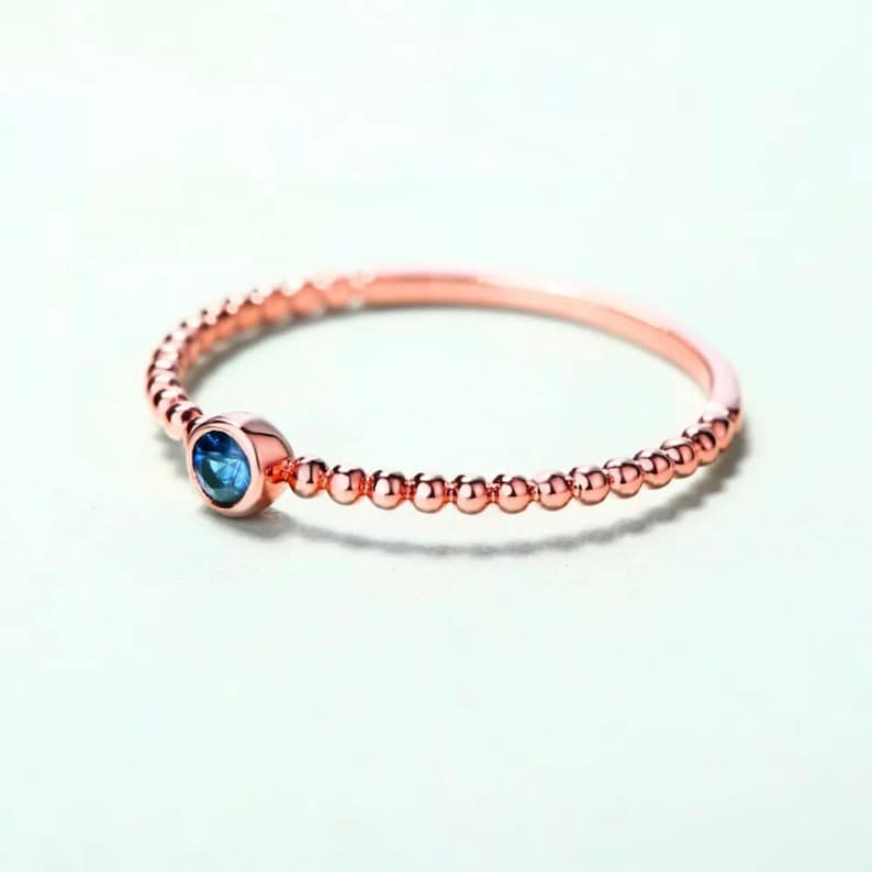 Birthday Gift Dainty Rings 14k Rose Gold Rings 14k Solid Gold Ring Ruby Ring Stackable Rings Precious Stone Ring Birthstone Ring