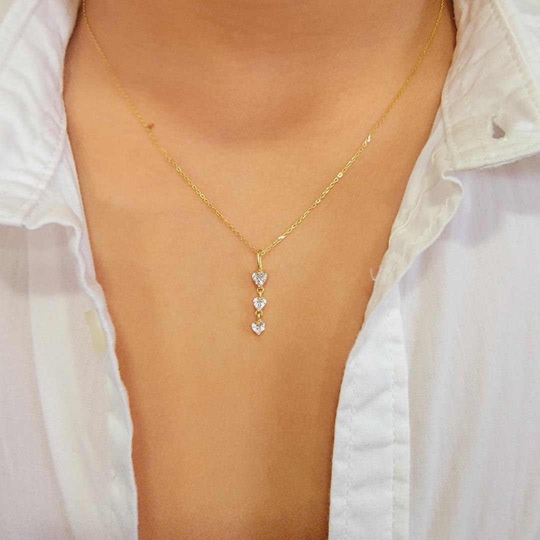 Believer Heart Drop Necklace, Gold
