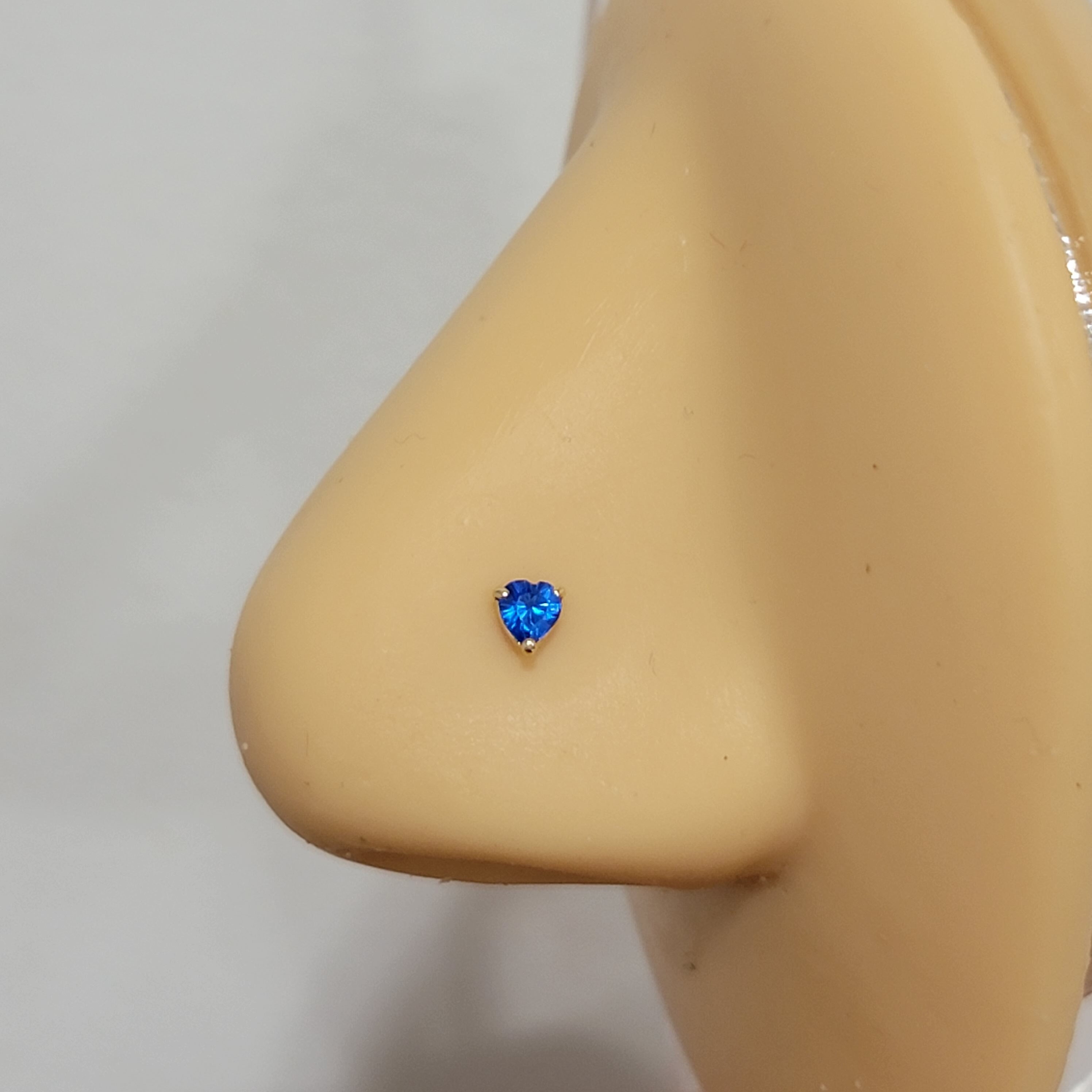 Indian Oxidized Nose Ring in Blue Stone - J.S Jewellery Store PK
