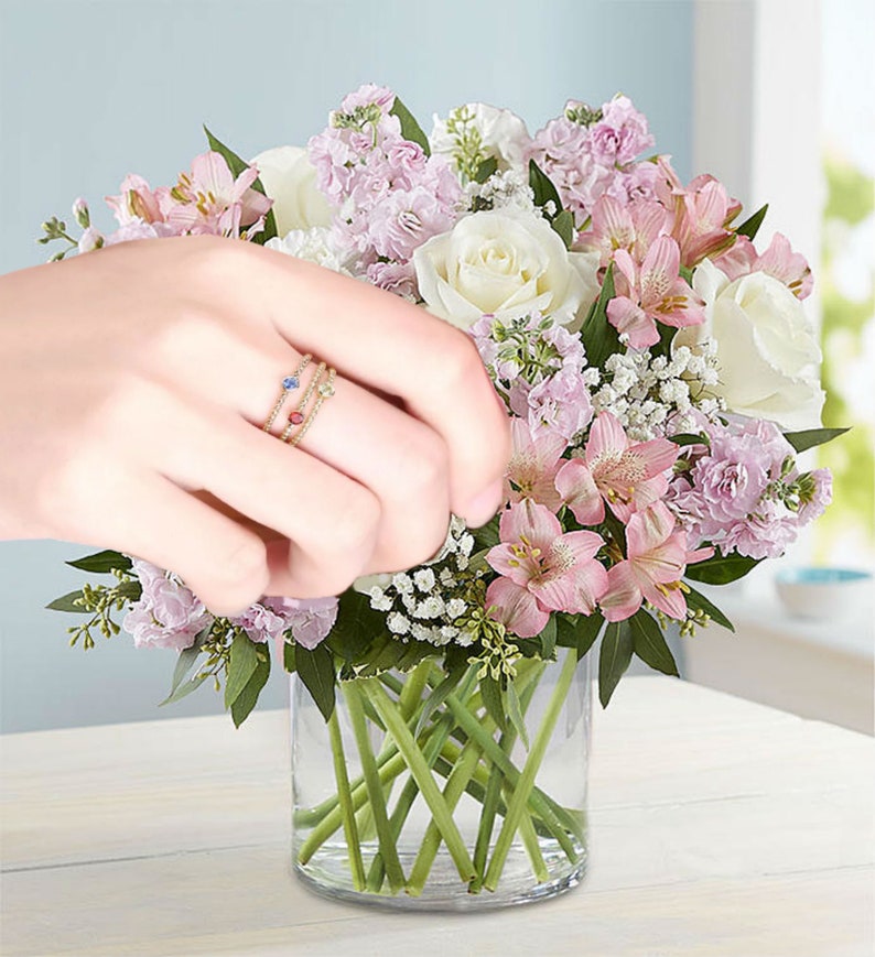 Birthday Gift Dainty Rings 14k Rose Gold Rings 14k Solid Gold Ring Ruby Ring Stackable Rings Precious Stone Ring Birthstone Ring