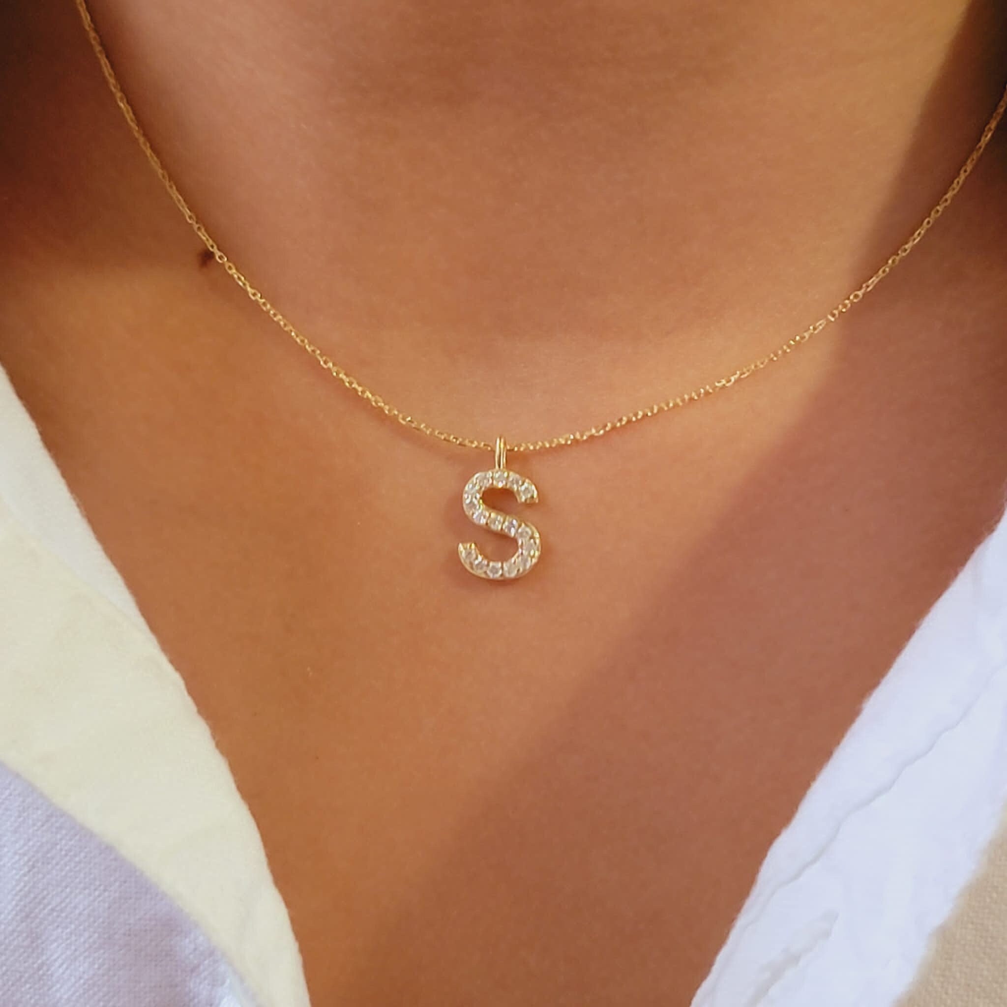Diamante letter necklace new arrivals