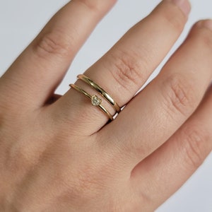 14K Yellow Gold Band Classic Dome, Solid Gold Ring, 2mm Wedding Band For Men Women, Confort Fit
