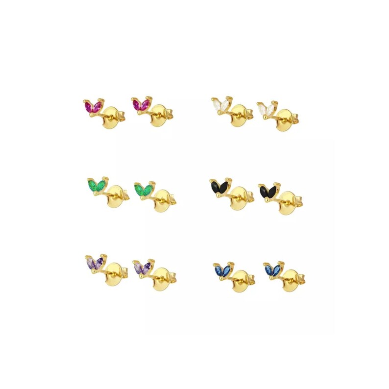 Birthstone Studs Tiny Studs Ruby Earrings Emerald Earrings Black Diamond Stud Earrings Gemstone Stud Earrings 14k Solid Gold Earrings
