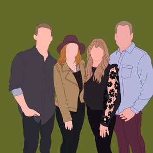 Custom Detailed Faceless Illustration for 1-4 People, Custom Digital Portrait, Personalized Portrait, Boyfriend/Girlfriend Portrait