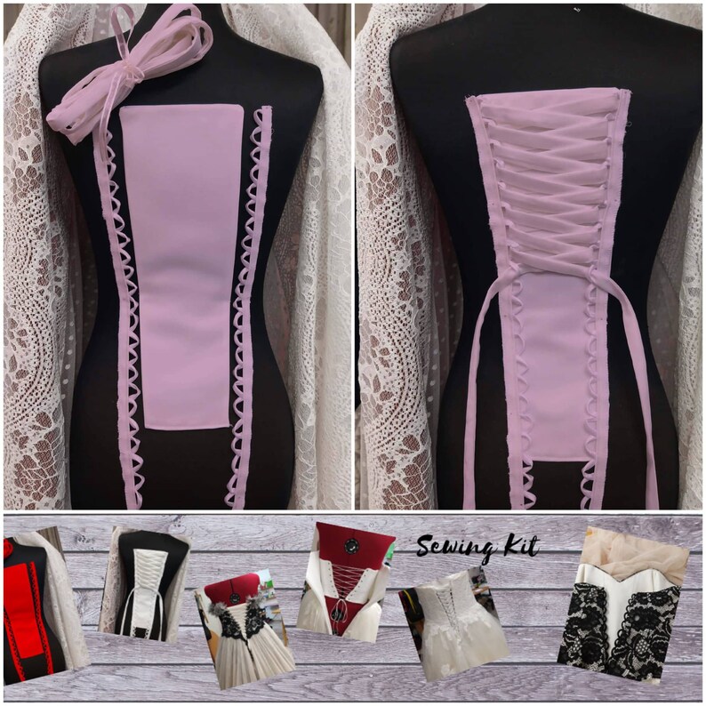Corset Back Kit Diy Kit Zipper Replacement Lace Up Back Etsy
