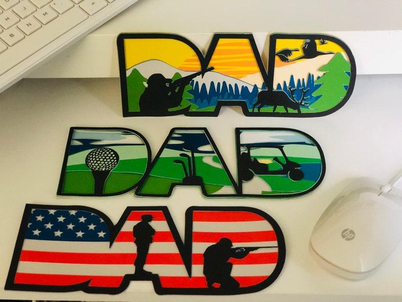 Download 3D Layer Dad Paper Cardstock SVG PNG JPG files for Cut | Etsy