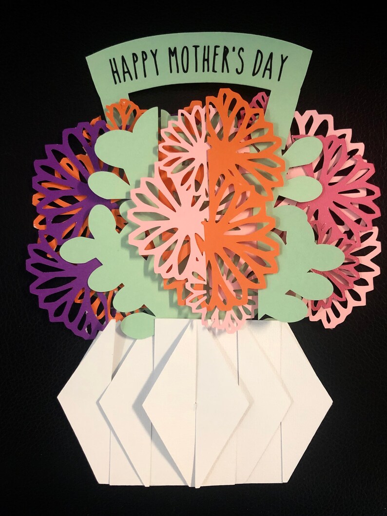 3D Folding Paper Cardstock Pop Up Flowers SVG PNG JPG ...