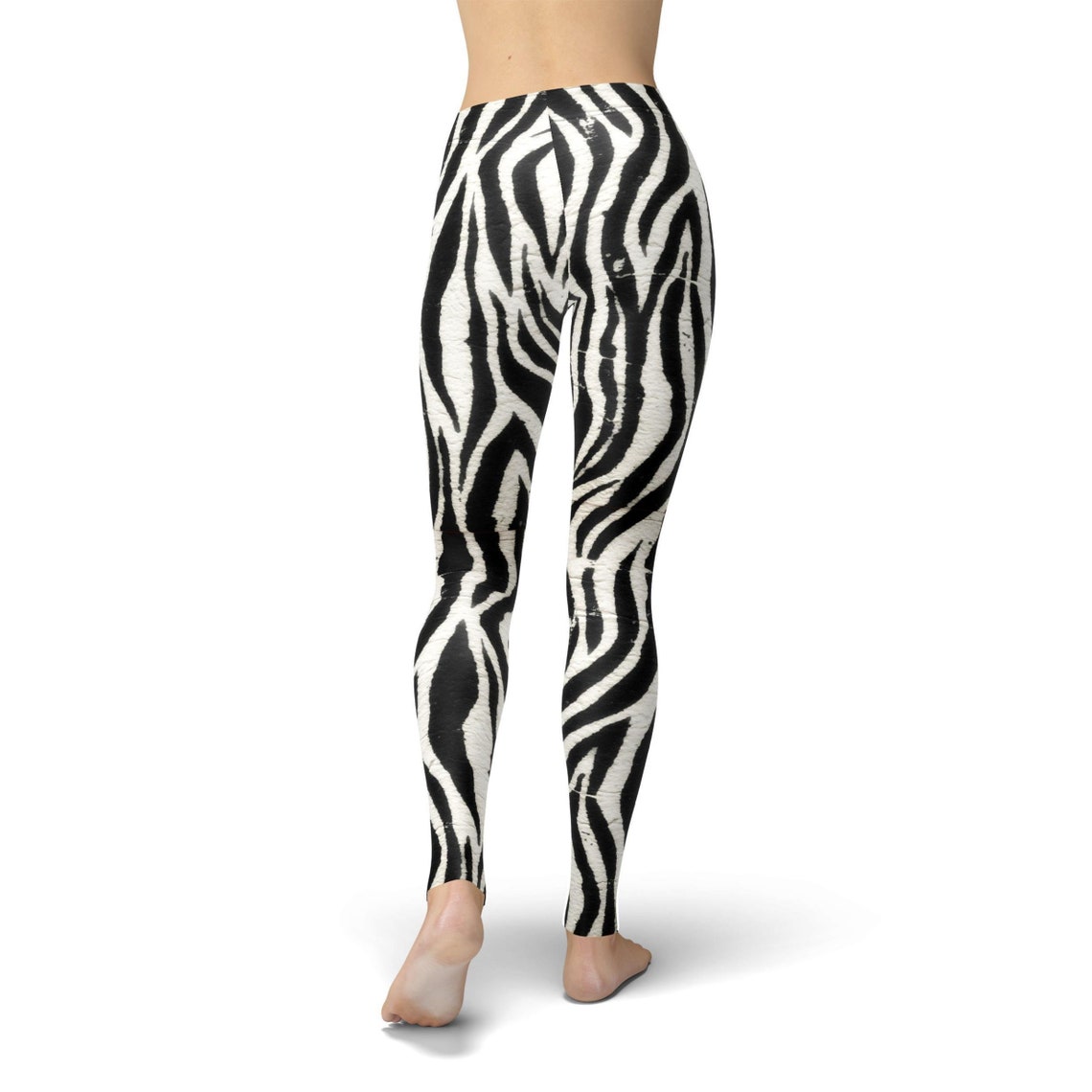 Zebra Print Leggings Womens High Waisted Workout Pants Animal | Etsy