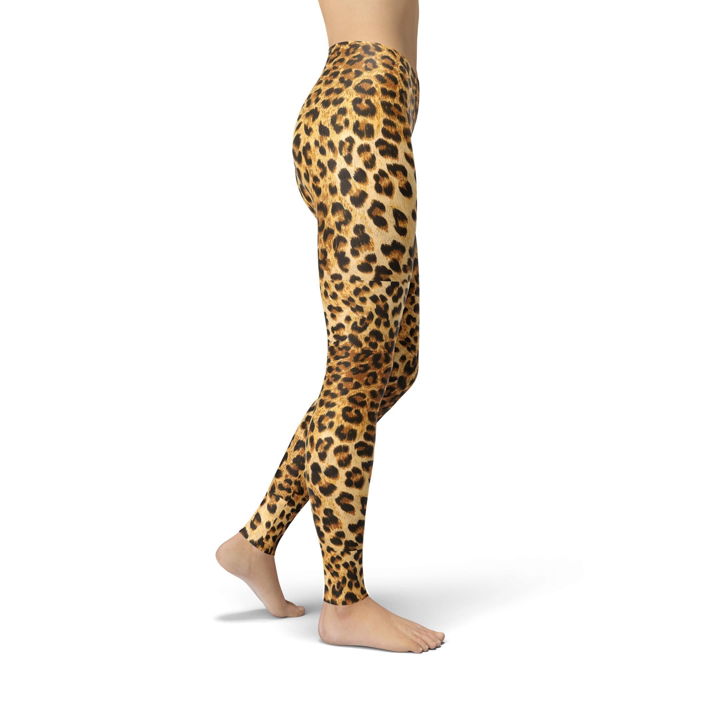 Leggings Deportivos Elásticos De Cintura Alta Con Tampado De Leopardo