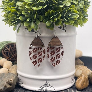 Acrylic Football Earrings