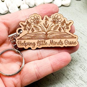 Laser Engraved Wooden Teacher Keychain: Gift for Teacher