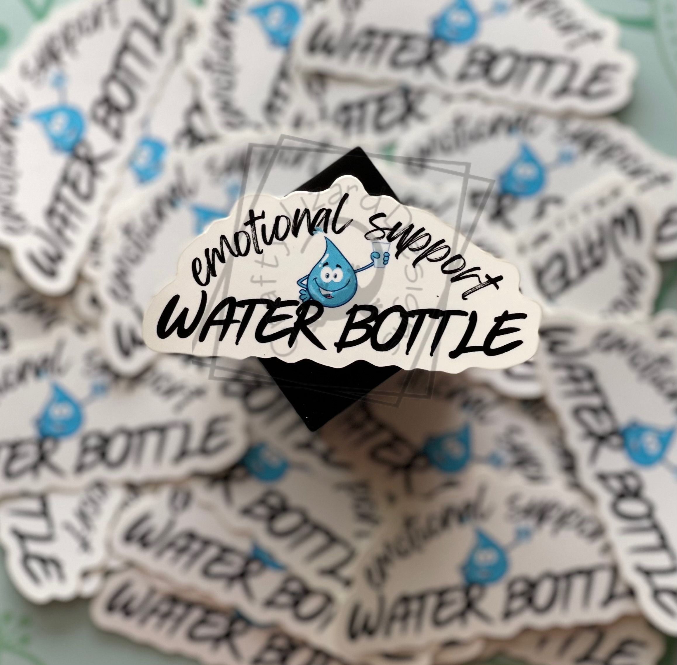 Emotional Support Water Bottle Sticker | Cute Hydration Reminder Decal ...