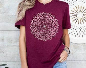 Swear Word Mandala Shirt – Funny Adult Spiral Tee, Sarcastic Cursive Graphic T-Shirt, Subtle Rude Humor Design