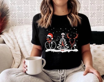 Nurse Stethoscope Christmas Shirt – Cute Holiday Nurse Tee, RN Christmas Shirt, Medical Christmas Gift for Nurses