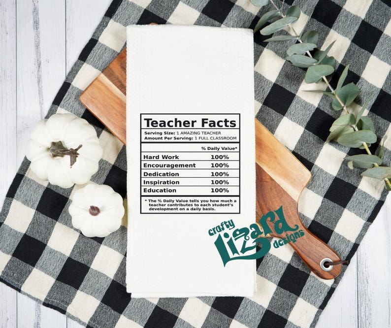 Teacher Gift Towel • Smart Cookie or Teacher Facts • Appreciation afbeelding 2