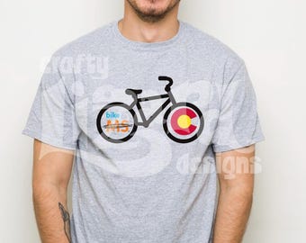 Bike MS Colorado Shirt – Cycling Awareness Tee, CO Flag Bicycle Design, Ride for a Cause Unisex T-Shirt