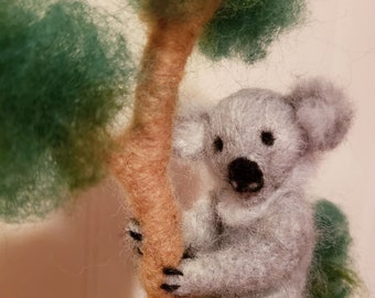 Polymer Clay Koala Tree Hugger Charm On A Necklace Keychain Etsy