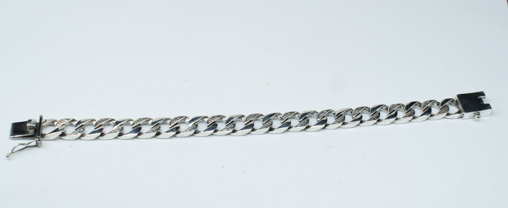 Mens Curb Close Link Bracelet - Sterling Silver 5.5mm main image 1