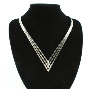 sterling silver handmade  Lattice Torque rigid Collar Necklace chocker handmade , presented in a gift box