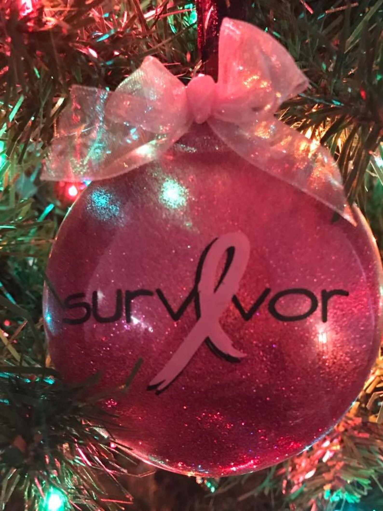 Breast Cancer Survivor Ornament Survivor Christmas | Etsy