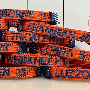 MUÑEQUERAS DE ENCAJE DE HOCKEY (¡con nombres de equipos/jugadores!) Regalo de hockey para jugadores, entrenadores y fanáticos.
