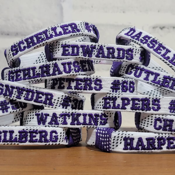 HOCKEY LACE WRISTBANDS (with team/player names!) Hockey gift for players, coaches, and fans.