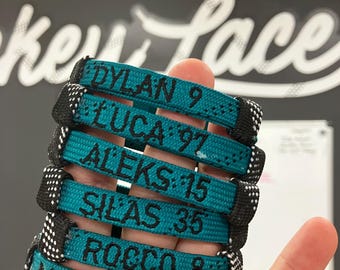 Custom Hockey Lace Wristbands – Personalized Player Names, Adjustable Fit