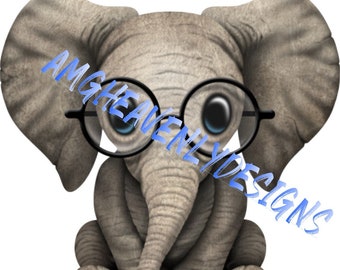 Download Elephant With Glasses Etsy