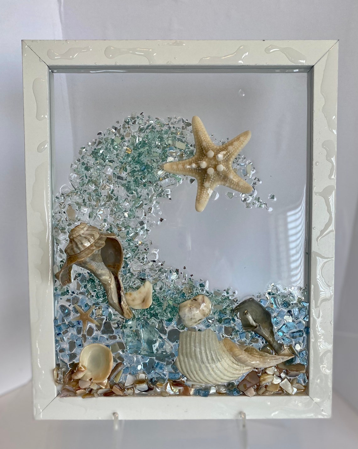 Sea glass Resin Art Suncatcher Beach Ocean Waves Coastal Etsy