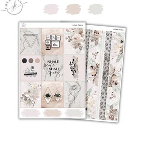 Vertical Weekly Kit || Inhale Peace || Rose Gold Foil