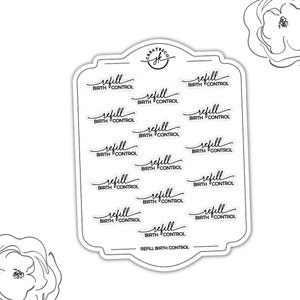 Script || Refill Birth Control || Sticker
