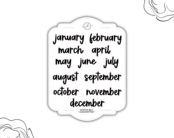 Months (Big) || Handwritten Font || Sticker