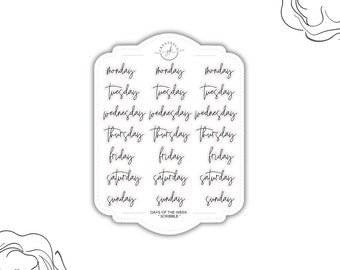 Days Of The Week || Scribble Font || Sticker