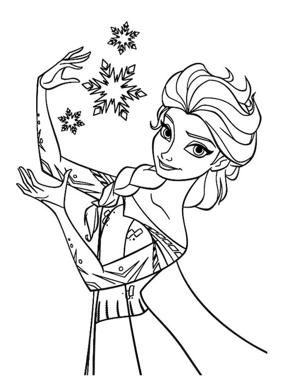 20 Digital Anna & Elsa Frozen Colouring Pages 